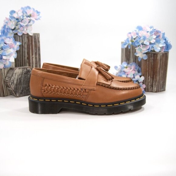 Dr. Martens Adrian Woven British Tan Analine Loafer Oxford Shoes Size 8 NIB - Picture 3 of 10